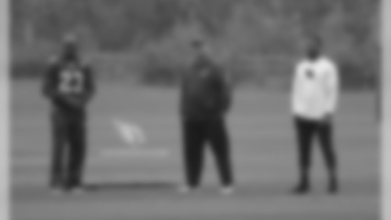 From left: RB Adrian Peterson, RB coach Freddie Kitchens and RB David Johnson