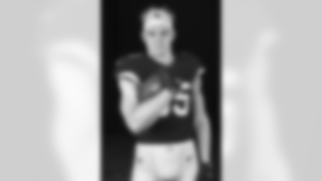 Arizona Cardinals tight end Trey McBride (85) poses for a photo during Cardinals Media Day on Monday, June 13, 2022 in Tempe, AZ.