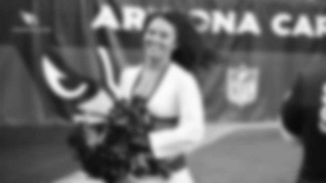 Images of Cardinals cheerleader Kayla during the 2018 season