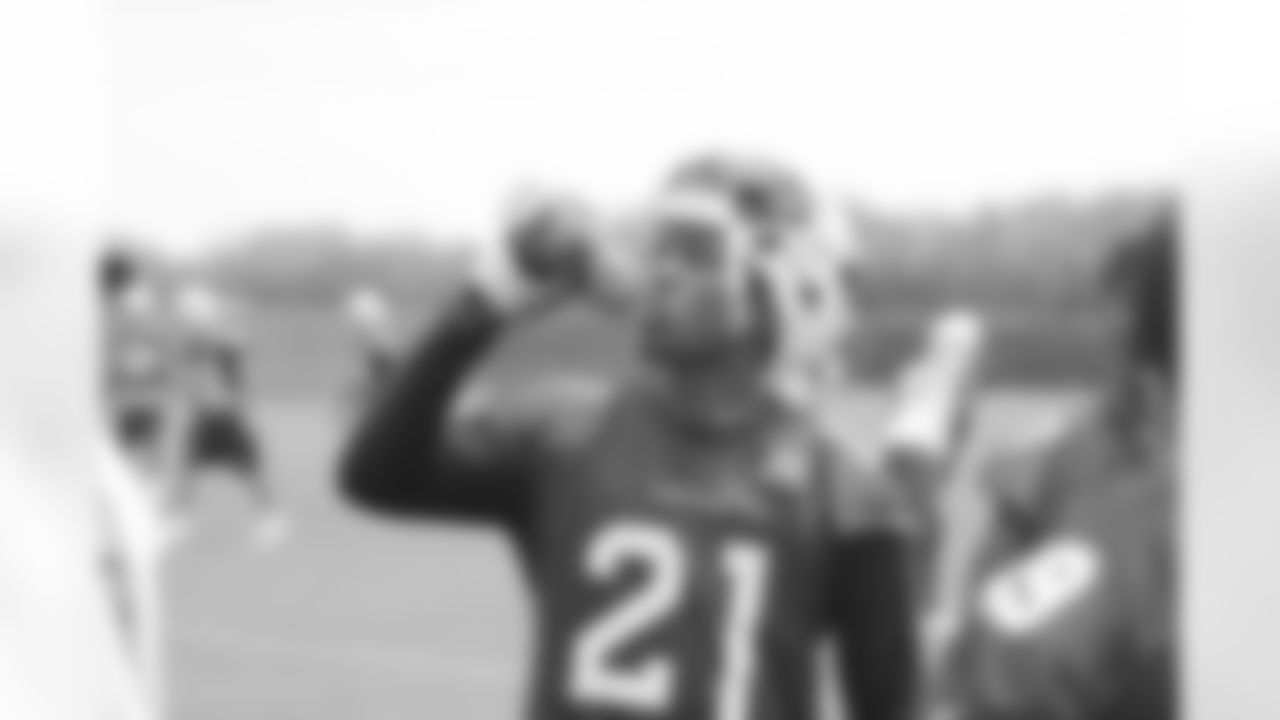 Patrick Peterson grabs a drink