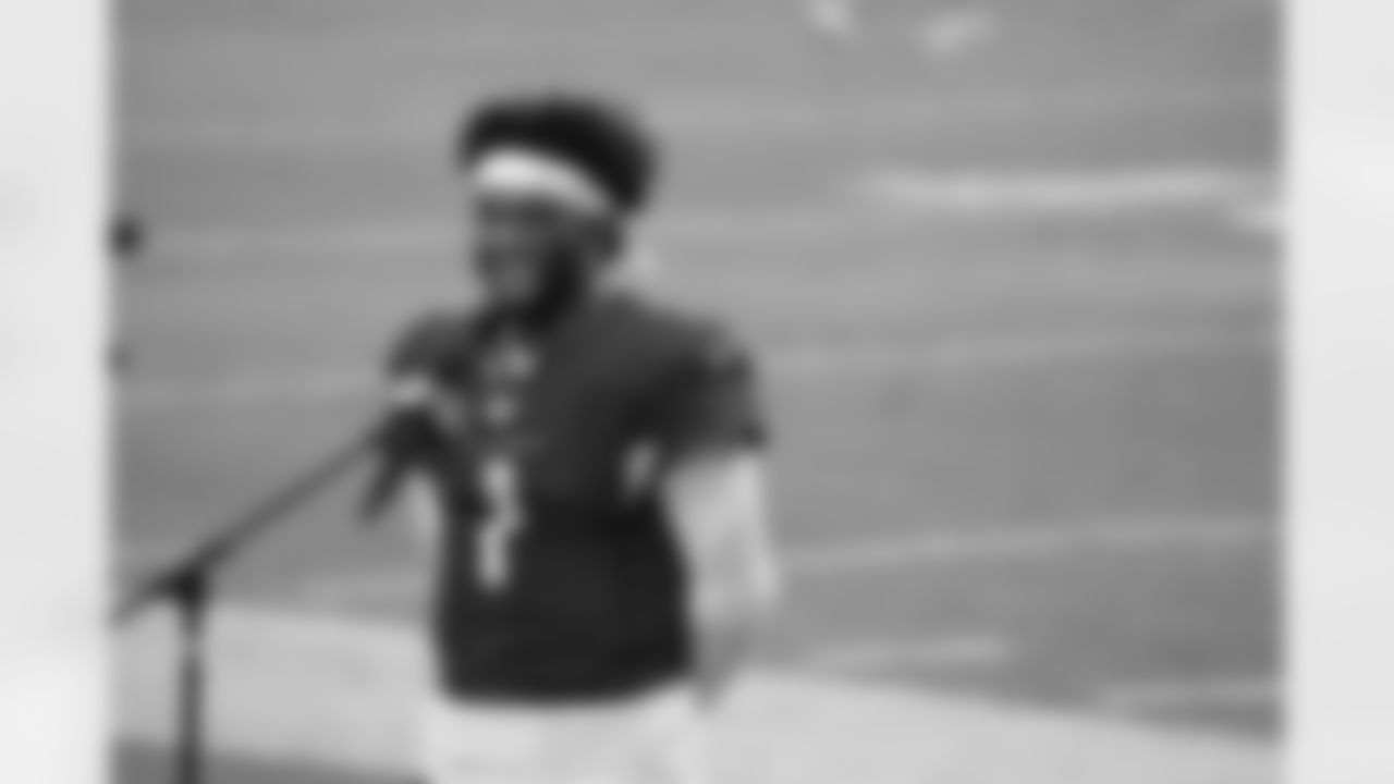 Kyler Murray in a postgame interview after the win against Washington