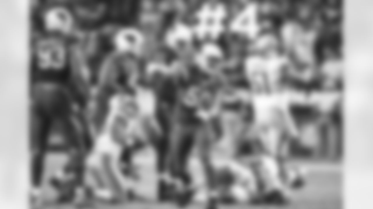 LB Larry Foote celebrates stopping the Lions short of a first down