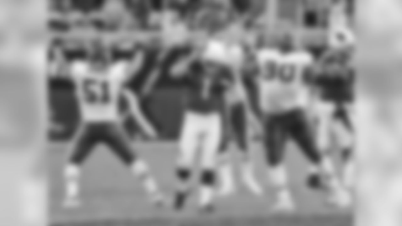 2006: Kansas City's Boomer Grigsby (51) and Ryan Sims (90) celebrate a missed field goal