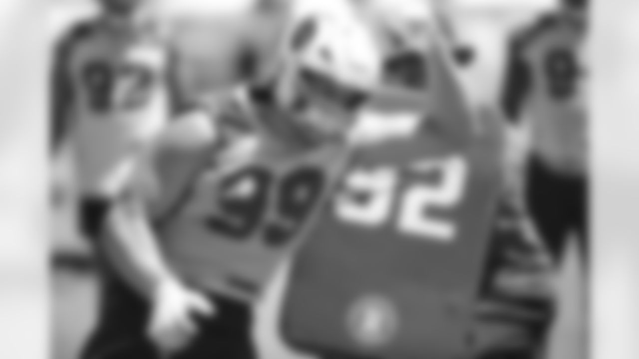 Arizona Cardinals defensive end J.J. Watt (99) practices during Week 1 of the OTA offseason program on Tuesday, May 24, 2022 in Tempe, AZ.