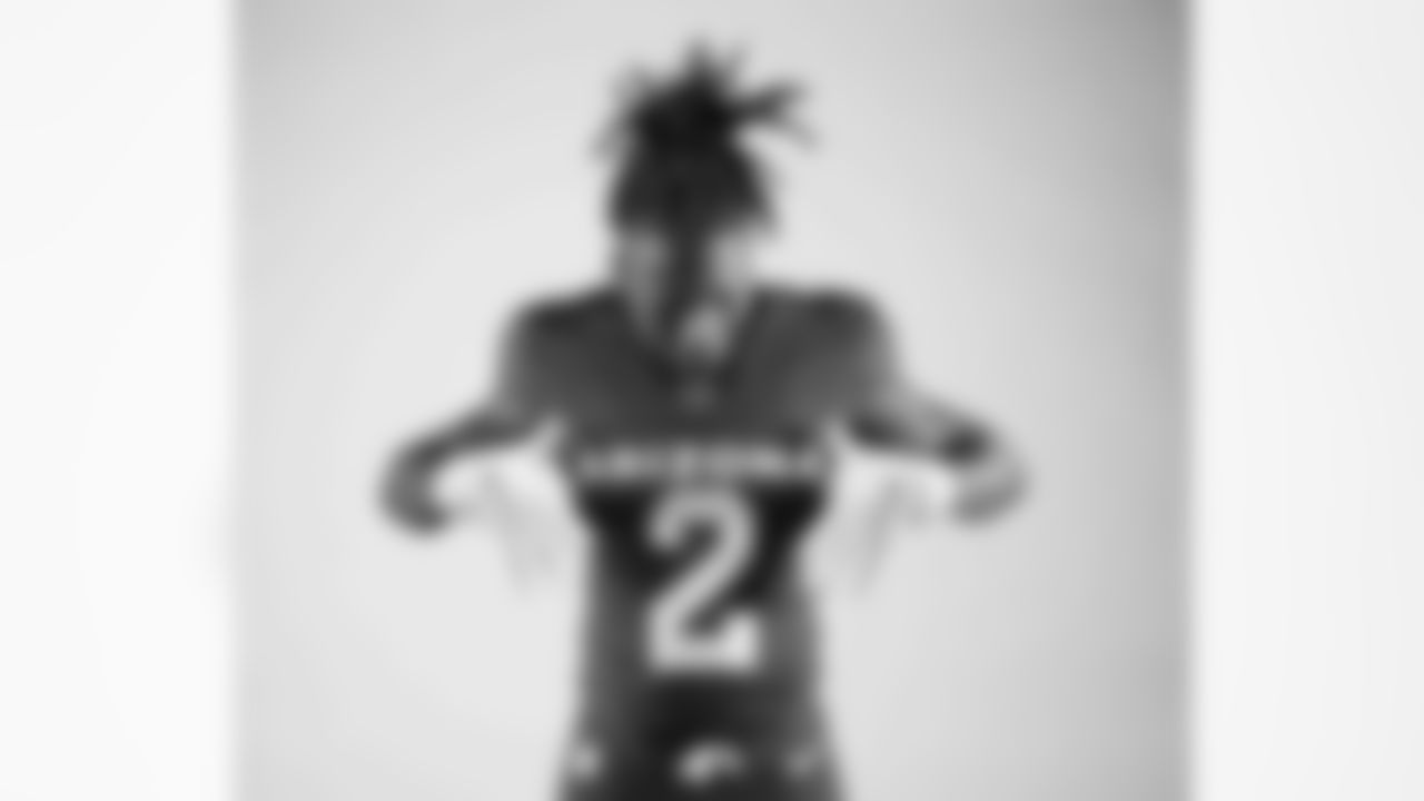 Arizona Cardinals wide receiver Marquise "Hollywood" Brown (2) poses for a photo during a photoshoot for the 2023 Arizona Cardinals Uniforms on Thursday, April 13, 2023.