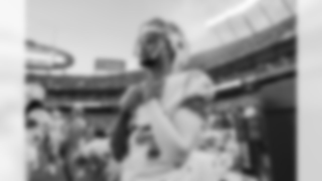 The Los Angeles Chargers prepare to play against the Kansas City Chiefs at Geha Field at Arrowhead Stadium on September 15, 2022 in Kansas City, Missouri.