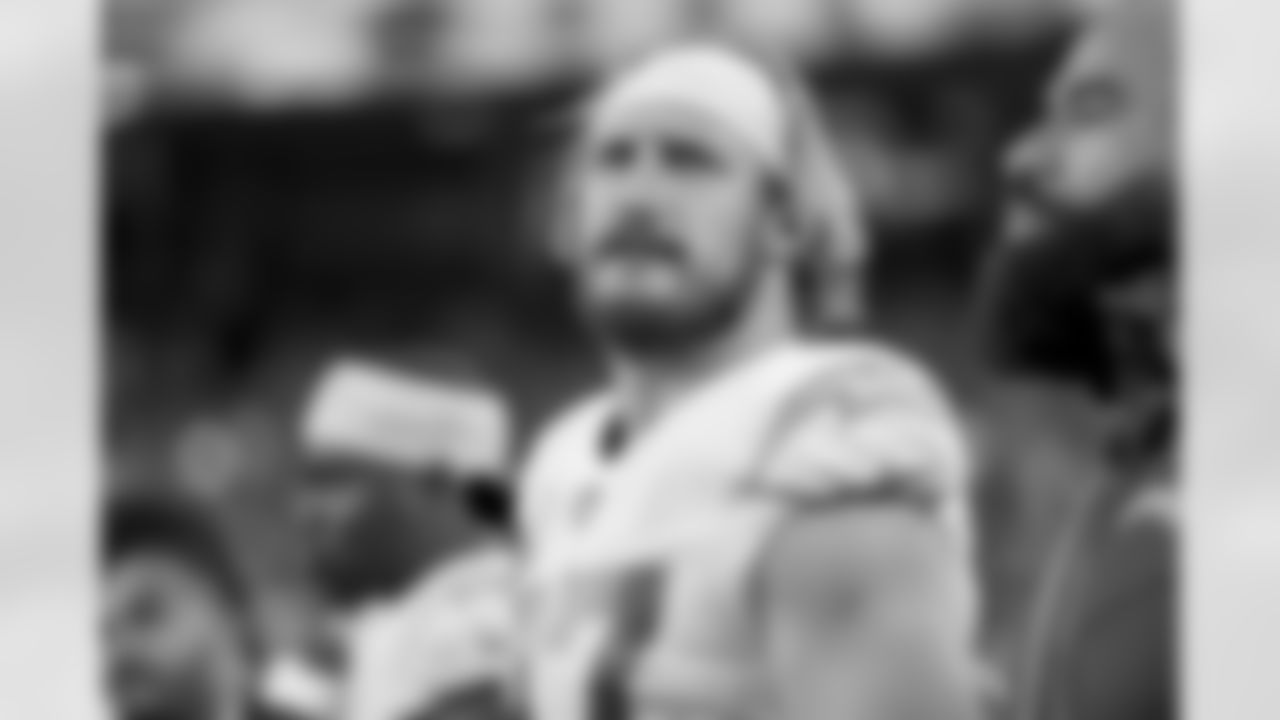 The Los Angeles Chargers prepare to play against the Kansas City Chiefs at Geha Field at Arrowhead Stadium on September 15, 2022 in Kansas City, Missouri.