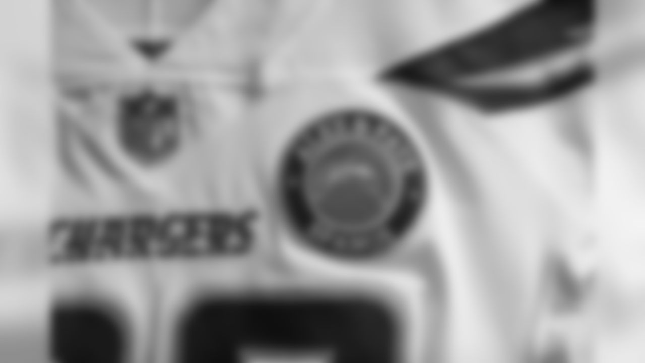 Owners Alex and Faye Spanos, who passed away earlier this year, are remembered through a patch on the Bolts' jerseys.