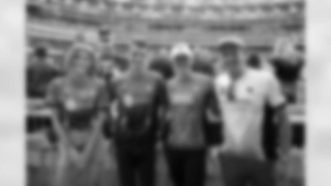 Olympic Triathlon Medalists Johnathan Brownlee, Katie Zaferes, and Krisitan Brownlee attend an NFL game between the Los Angeles Chargers and Las Vegas Raiders on Sunday, Oct. 1, 2023 in Inglewood, CA.