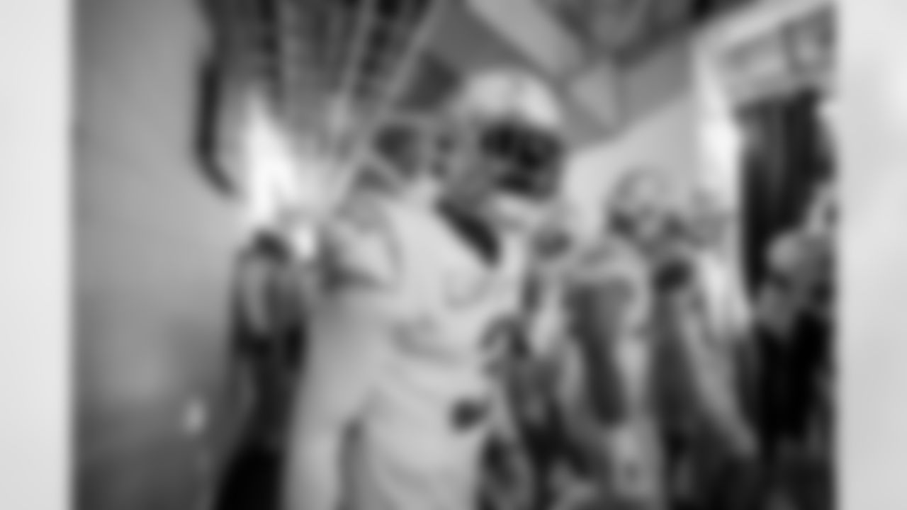 The Los Angeles Chargers prepare to play against the Las Vegas Raiders at Allegiant Stadium on December 4, 2022 in Las Vegas, Nevada.