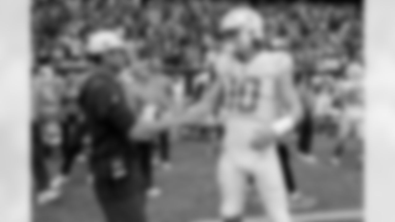 The Los Angeles Chargers prepare to play against the Houston Texans at NRG Stadium on October 2, 2022 in Houston, Texas.