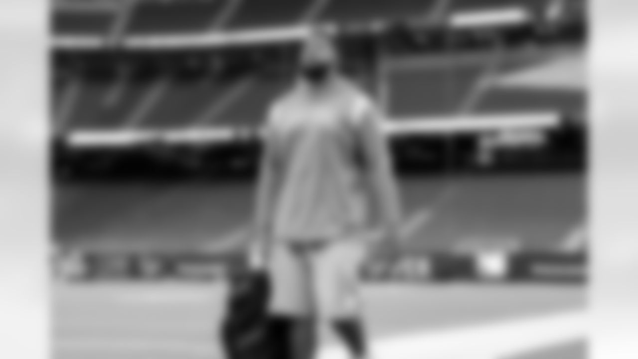 The Los Angeles Chargers arrive at NRG Stadium to play against the Houston Texans on October 2, 2022 in Houston, Texas.