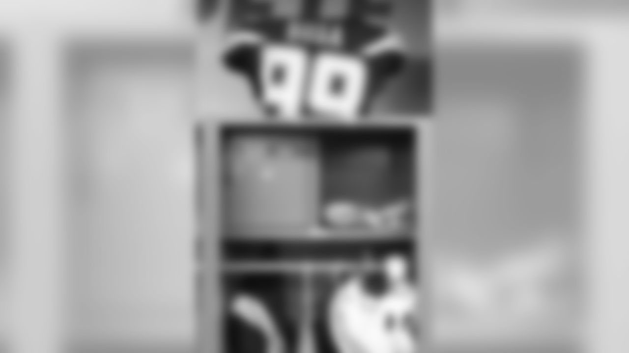 Joey Bosa's locker before the Week 14 matchup against the Cincinnati Bengals from ROKiT Field at StubHub Center.