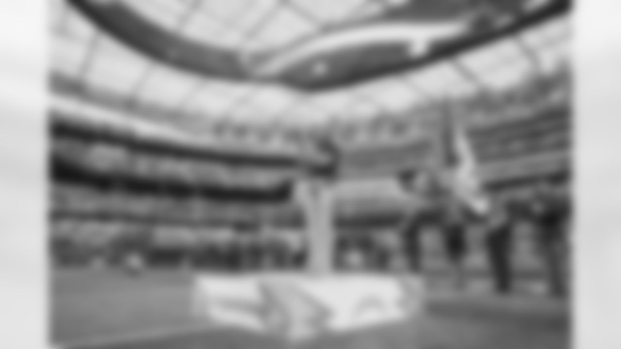 The Los Angeles Chargers prepare to play against the Seattle Seahawks at SoFi Stadium on October 23, 2022 in Inglewood, California.