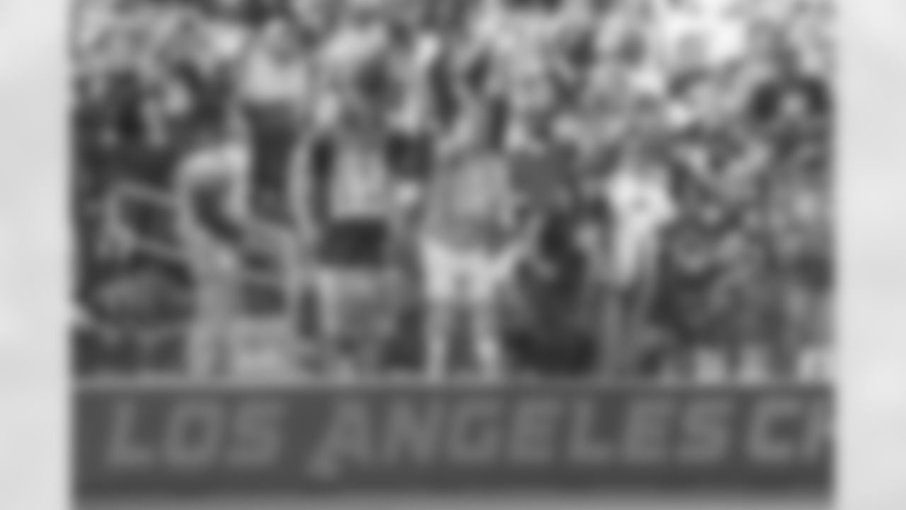 Bolt Fam show up at SoFi Stadium to root against the Tennessee Titans on December 11, 2022 in Inglewood, California.