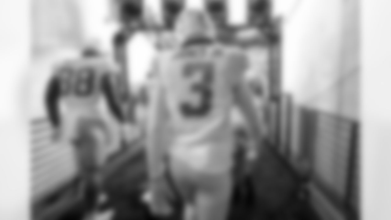 The Los Angeles Chargers prepare to play against the Las Vegas Raiders at Allegiant Stadium on December 4, 2022 in Las Vegas, Nevada.