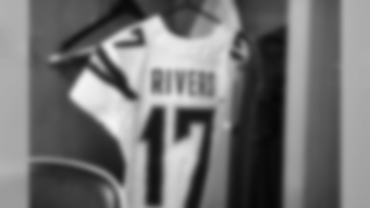 Philip Rivers' jersey hangs in the locker room at Heinz Field before the Week 13 matchup against the Pittsburgh Steelers.