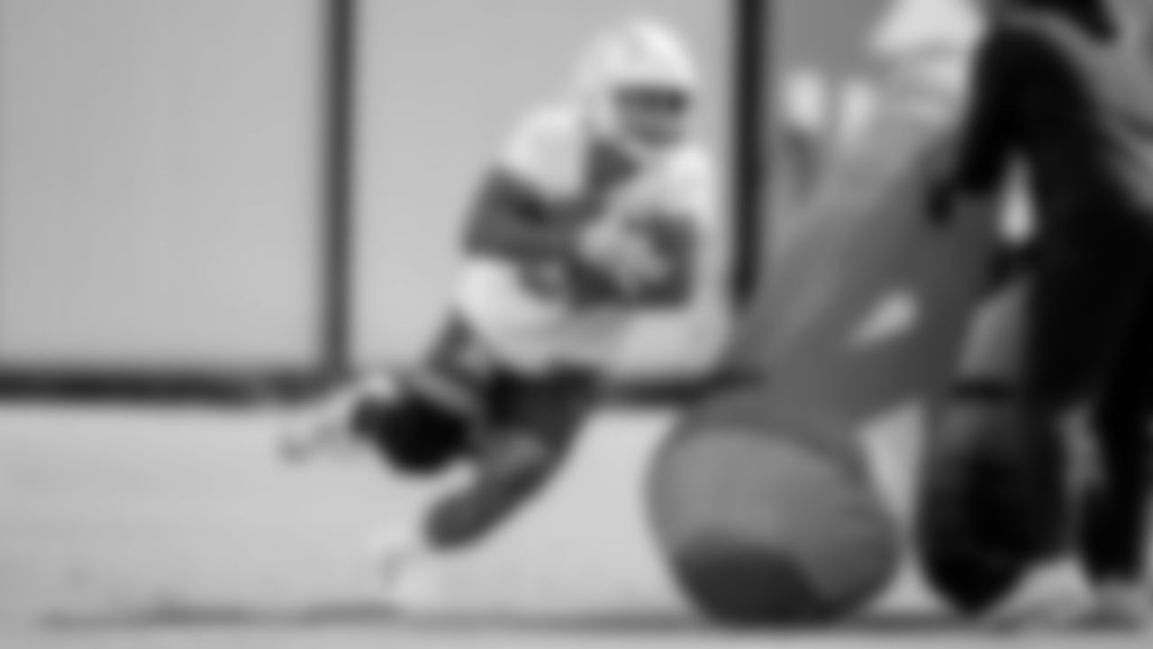 The Los Angeles Chargers prepare to play against the Atlanta Falcons at Mercedes Benz Stadium on November 6, 2022 in Atlanta, Georgia.