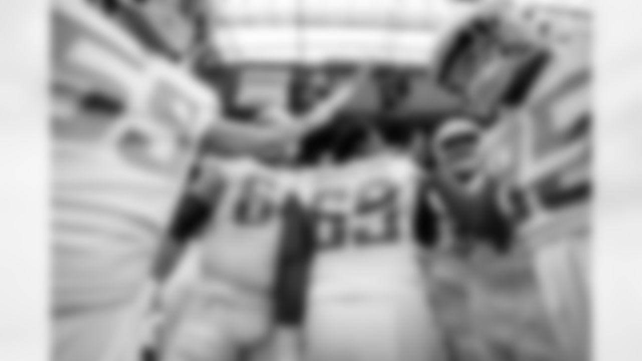 The Los Angeles Chargers prepare to play against the Houston Texans at NRG Stadium on October 2, 2022 in Houston, Texas.