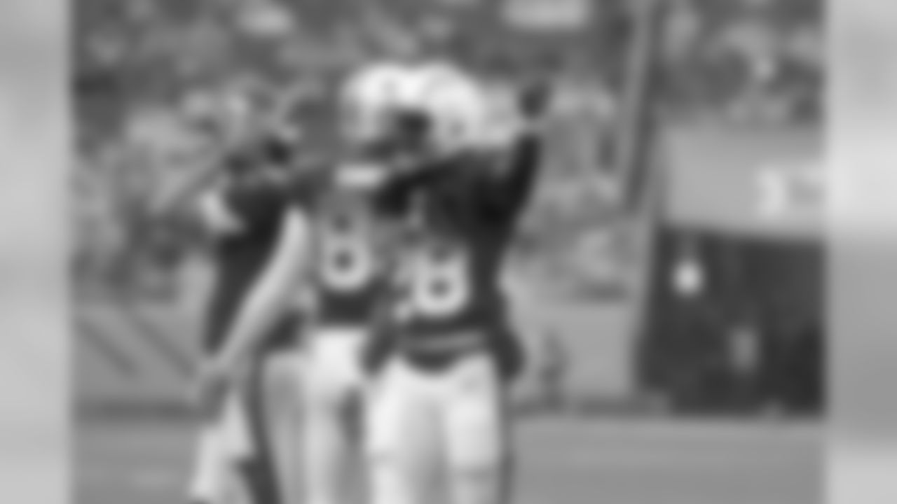 Melvin Gordon celebrates during the second half of the 2019 Pro Bowl on Sunday, Jan. 27, 2019, in Orlando, FL.