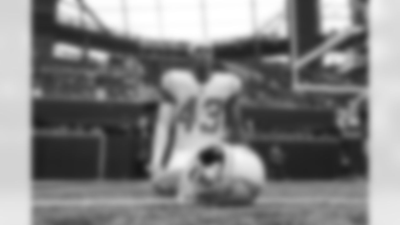 The Los Angeles Chargers prepare to play against the Atlanta Falcons at Mercedes Benz Stadium on November 6, 2022 in Atlanta, Georgia.