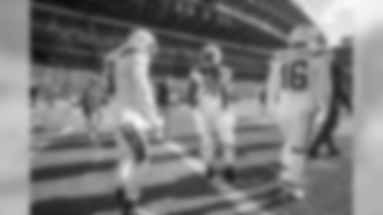 Keenan Allen, Melvin Gordon and Tyrell Williams on the field before the Week 9 matchup against the Seattle Seahawks at CenturyLink Field.