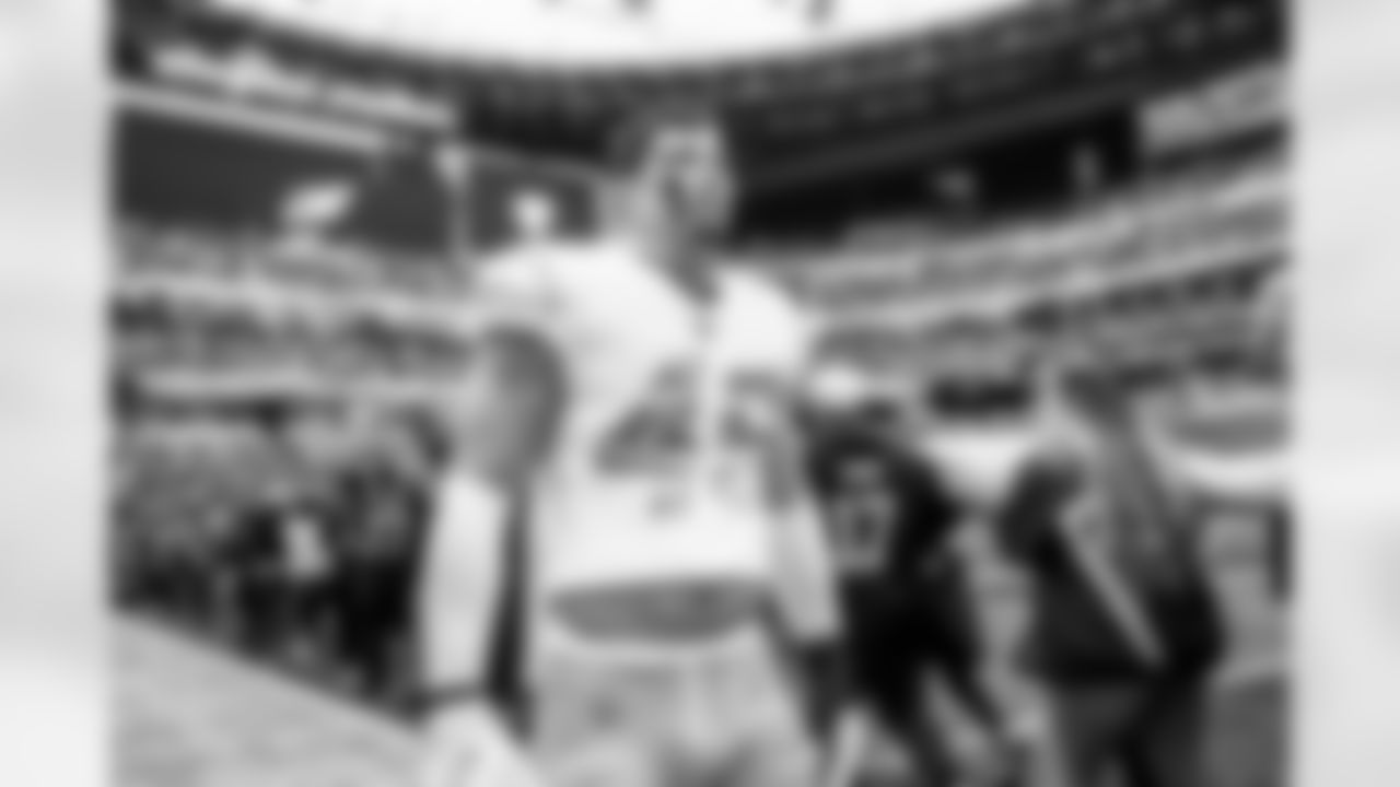 The Los Angeles Chargers prepare to play against the Las Vegas Raiders at Allegiant Stadium on December 4, 2022 in Las Vegas, Nevada.