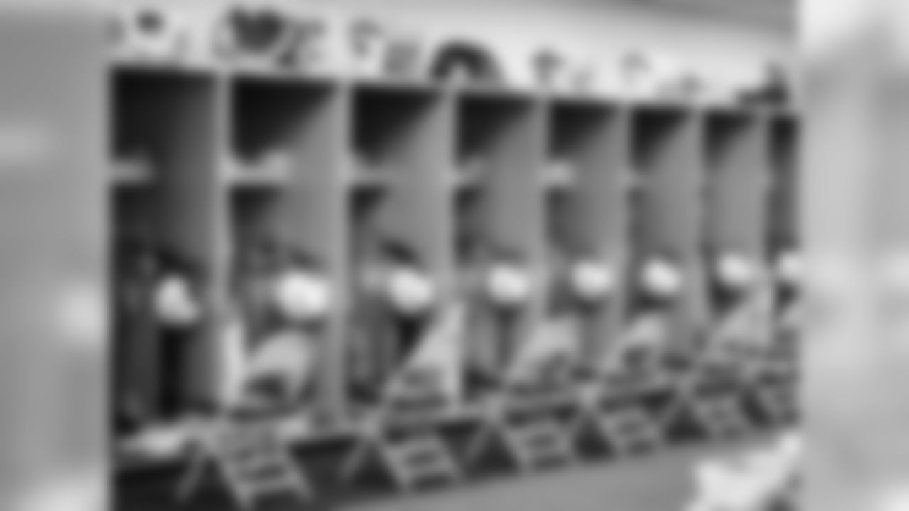 The locker room is set at Heinz Field before the Week 13 matchup against the Pittsburgh Steelers.