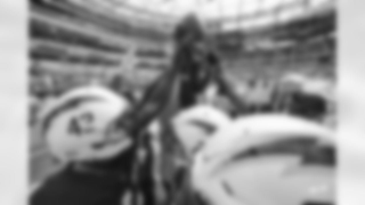 The Los Angeles Chargers prepare to play against the Seattle Seahawks at SoFi Stadium on October 23, 2022 in Inglewood, California.