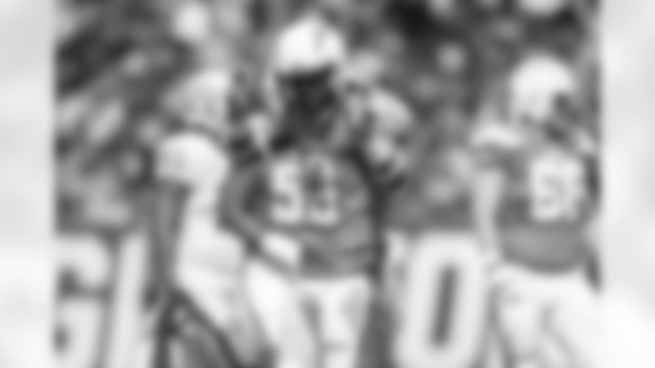 Keenan Allen celebrates a catch during the Week 5 matchup against the Oakland Raiders at ROKiT Field at StubHub Center.