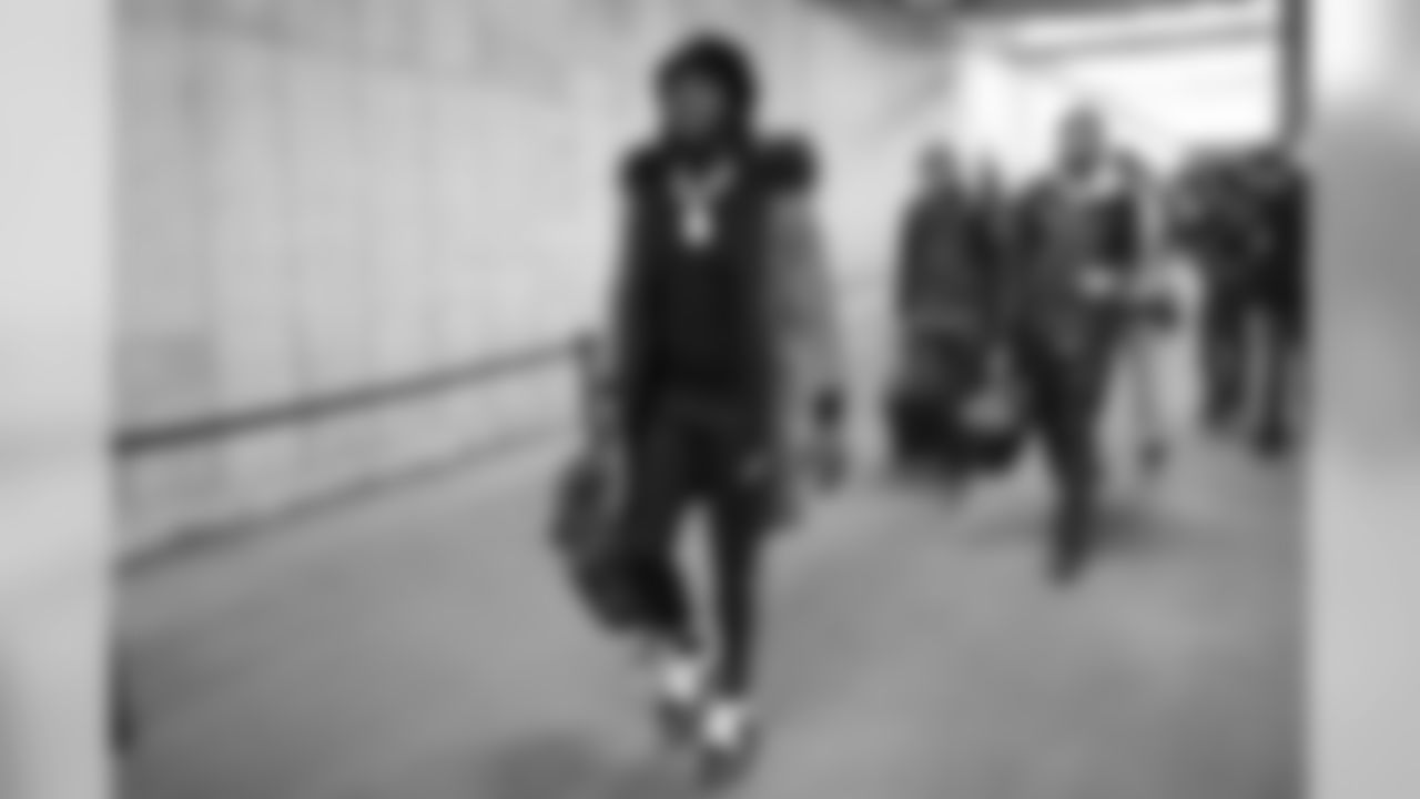 Melvin Ingram arrives at Arrowhead Stadium before the Thursday night matchup against the Kansas City Chiefs.