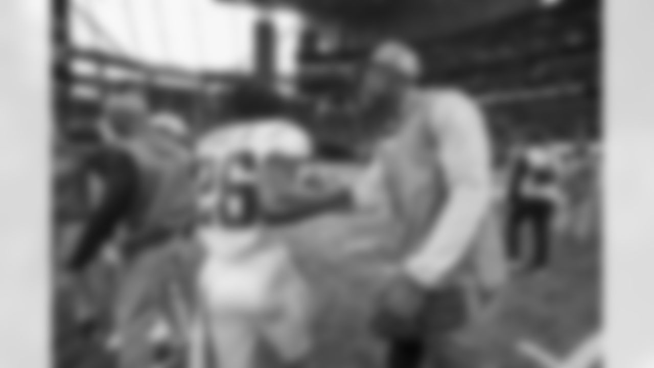 The Los Angeles Chargers prepare to play against the Atlanta Falcons at Mercedes Benz Stadium on November 6, 2022 in Atlanta, Georgia.
