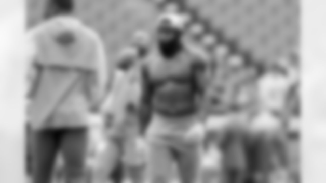 The Los Angeles Chargers prepare to play against the Kansas City Chiefs at Geha Field at Arrowhead Stadium on September 15, 2022 in Kansas City, Missouri.