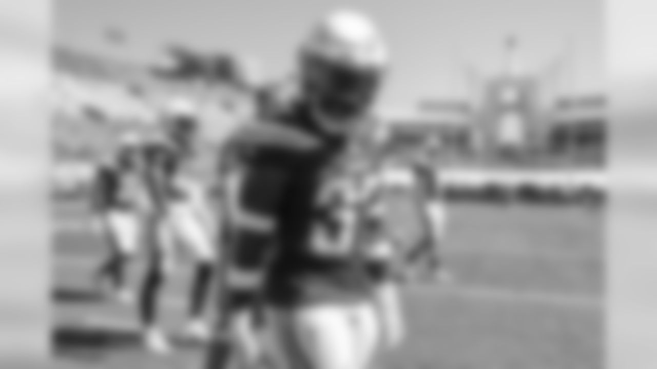 Jahleel Addae at LA Memorial Coliseum before the Bolts' matchup against the LA Rams.