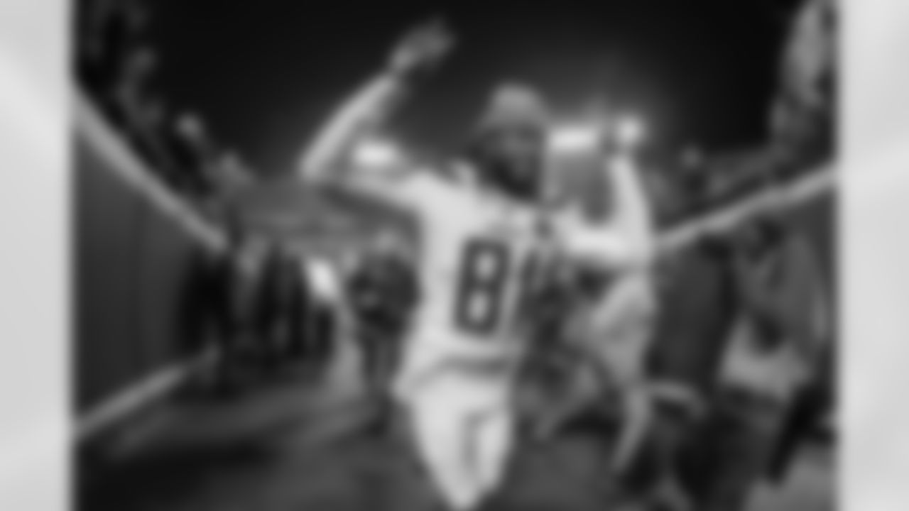 Los Angeles Chargers wide receiver Mike Williams (81) celebrates following an NFL regular season game against the Kansas City Chiefs on Thursday, Dec. 13, 2018 in Kansas City, Mo. (Ryan Kang/NFL)