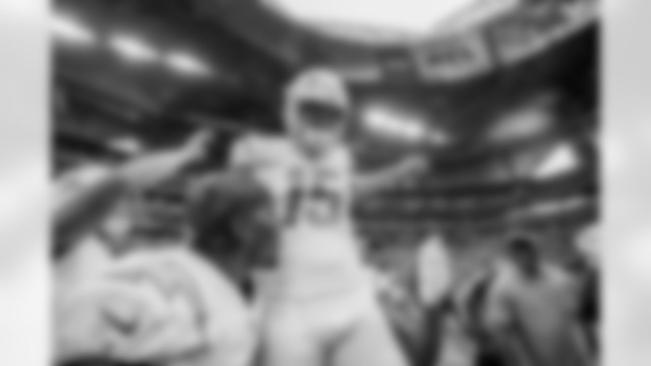 The Los Angeles Chargers prepare to play against the Atlanta Falcons at Mercedes Benz Stadium on November 6, 2022 in Atlanta, Georgia.