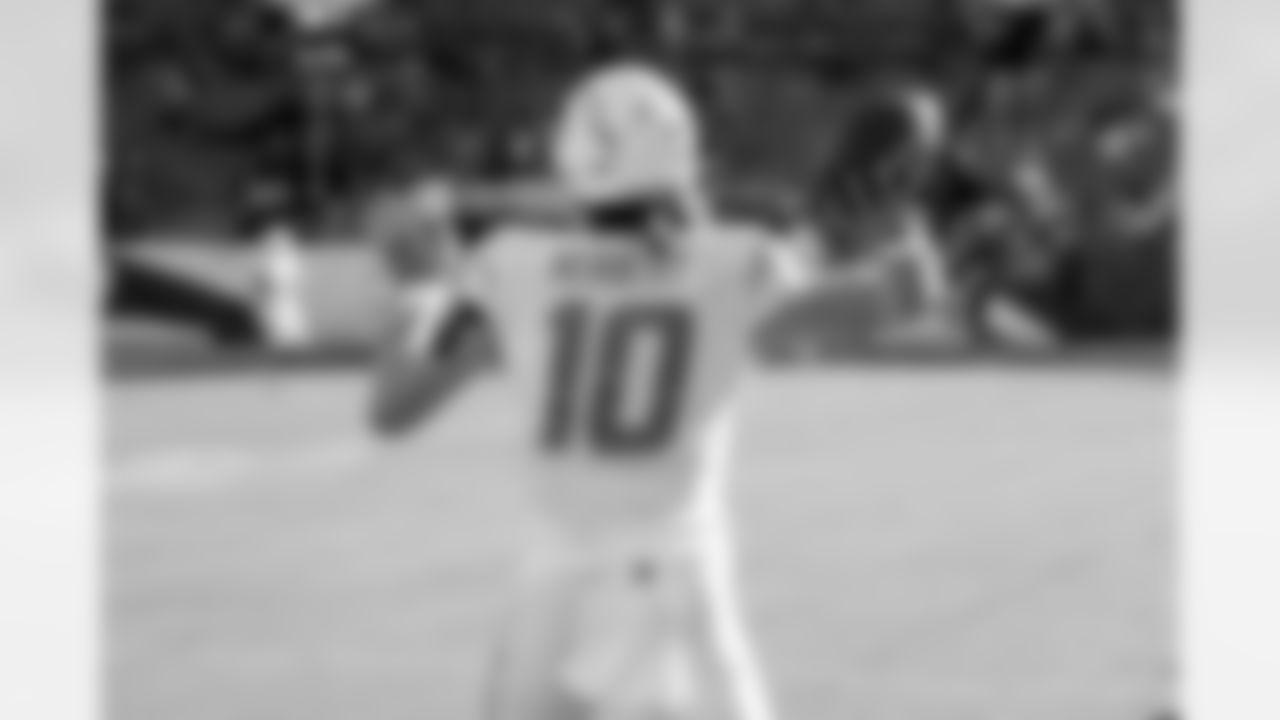 The Los Angeles Chargers prepare to play against the Denver Broncos at Empower Field at Mile High on January 8, 2023 in Denver, Colorado.