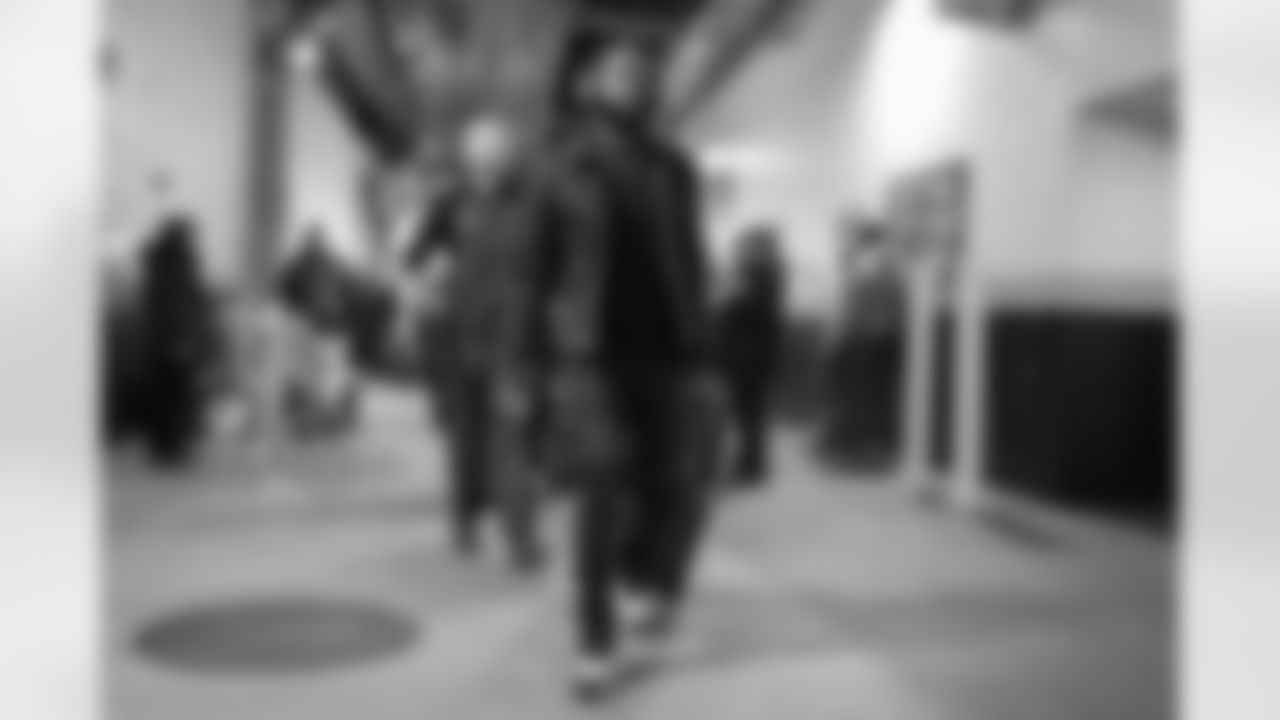 Jahleel Addae arrives at Gillette Stadium before the Divisional Round matchup against the New England Patriots.