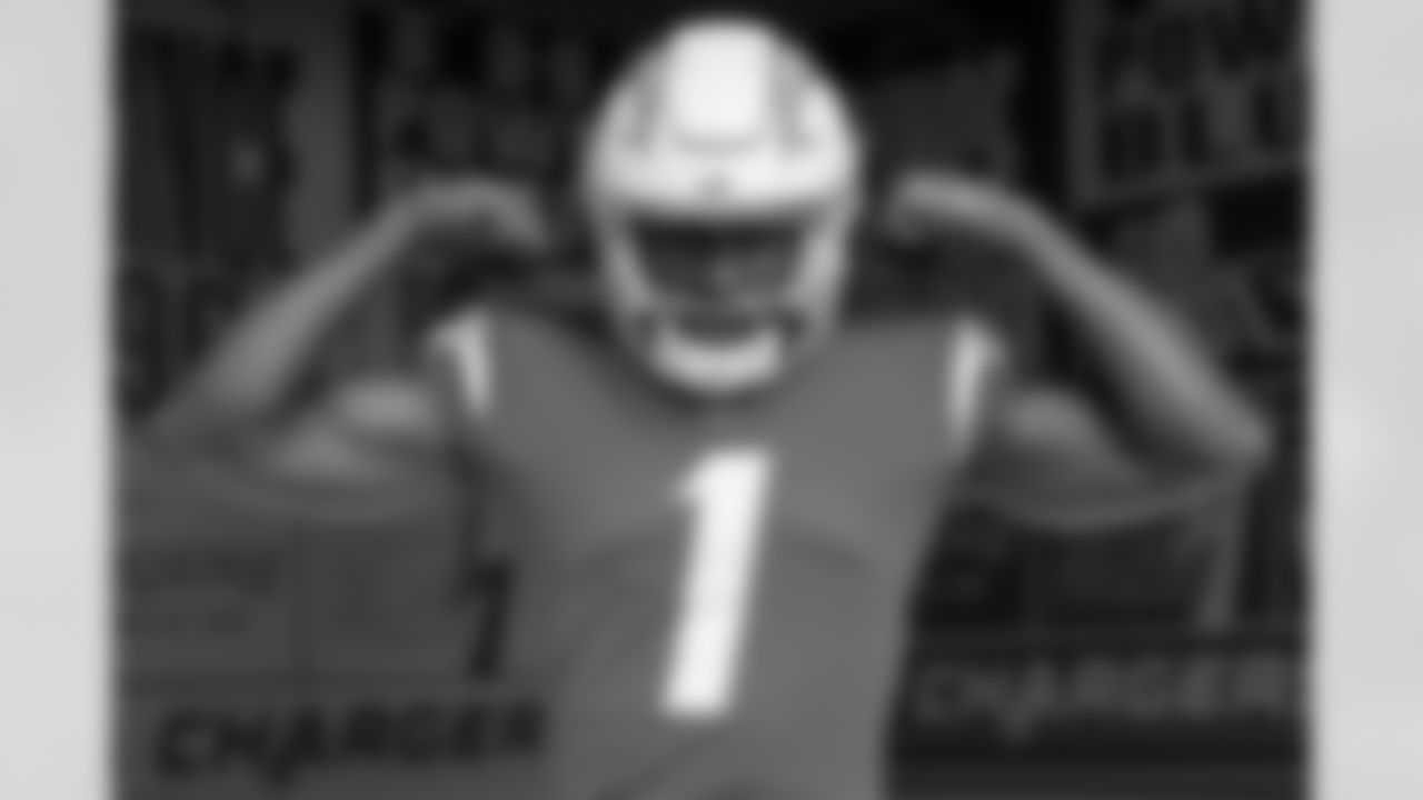 Los Angeles Chargers players pose for photos at the team's annual Media Day on Monday, June 12, 2023 at Hoag Performance Center in Costa Mesa, CA.