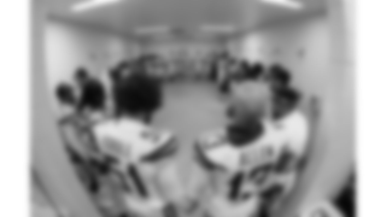Pregame Prayer – Here's an intimate look at the team's pregame prayer before their Week 13 game. It's a moment I can't always shoot because of space, but because this room was so large, it was cool to be able to capture this normally private moment. - Mike Nowak/Los Angeles Chargers