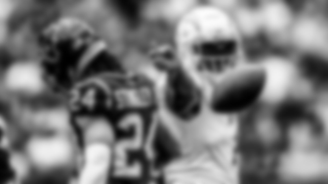 Take a look at the best black and white photos from when the Los Angeles Chargers defeated the Houston Texans by a score of 34-24 at NRG Stadium on October 2nd, 2022 in Houston, Texas.