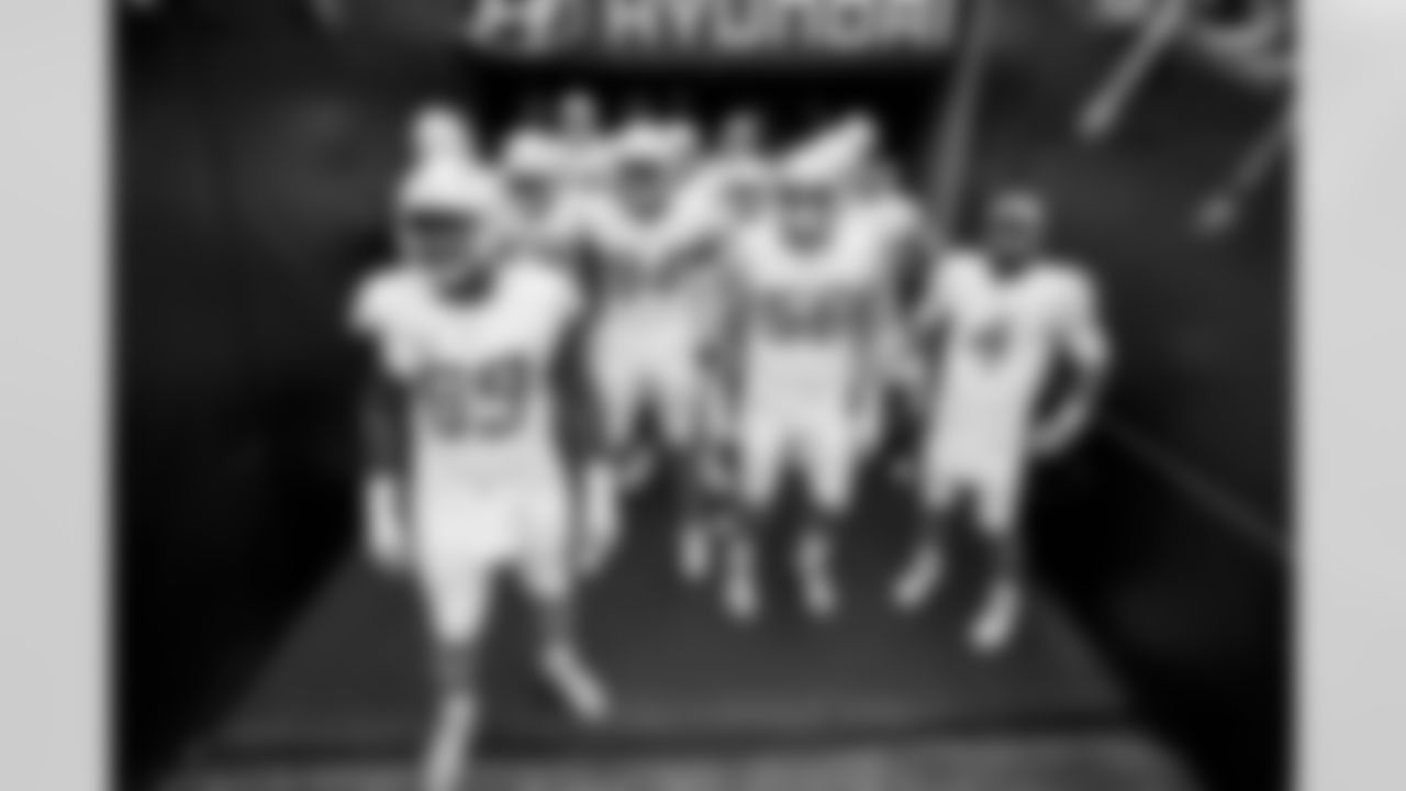 The Los Angeles Chargers prepare to play against the Houston Texans at NRG Stadium on October 2, 2022 in Houston, Texas.