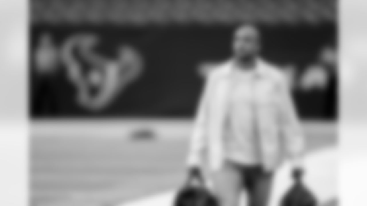 The Los Angeles Chargers arrive at NRG Stadium to play against the Houston Texans on October 2, 2022 in Houston, Texas.