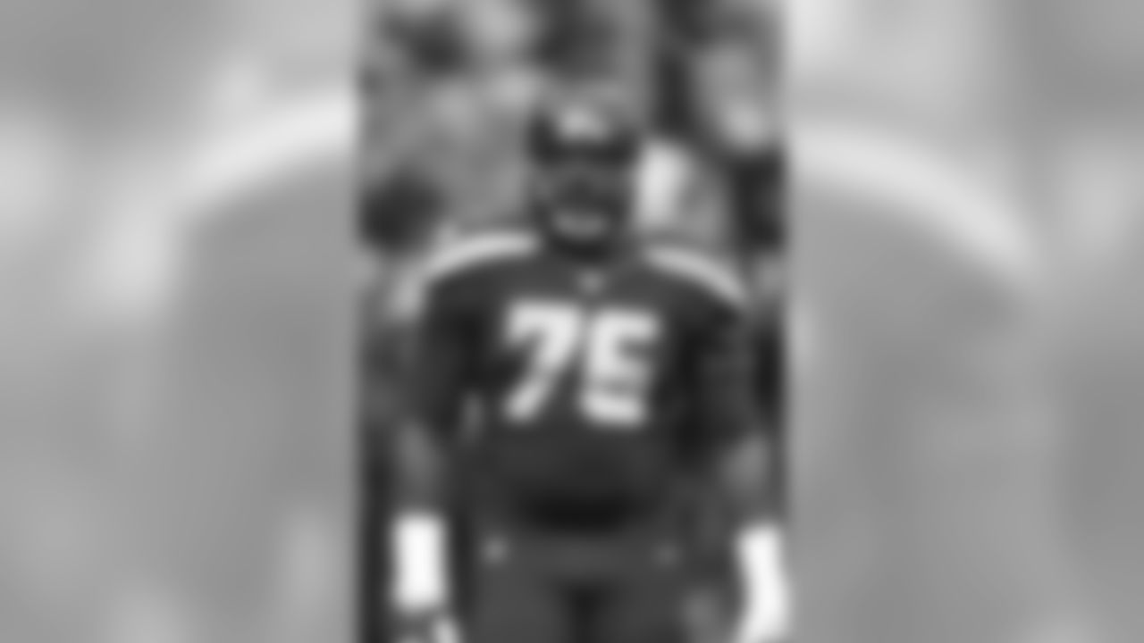 Seattle Seahawks offensive tackle Russell Okung (76) looks up from the field during a NFL football game against the Cleveland Browns, Sunday, December 20, 2015 in Seattle. The Seahawks won the game 30-13. (Paul Jasienski via AP)