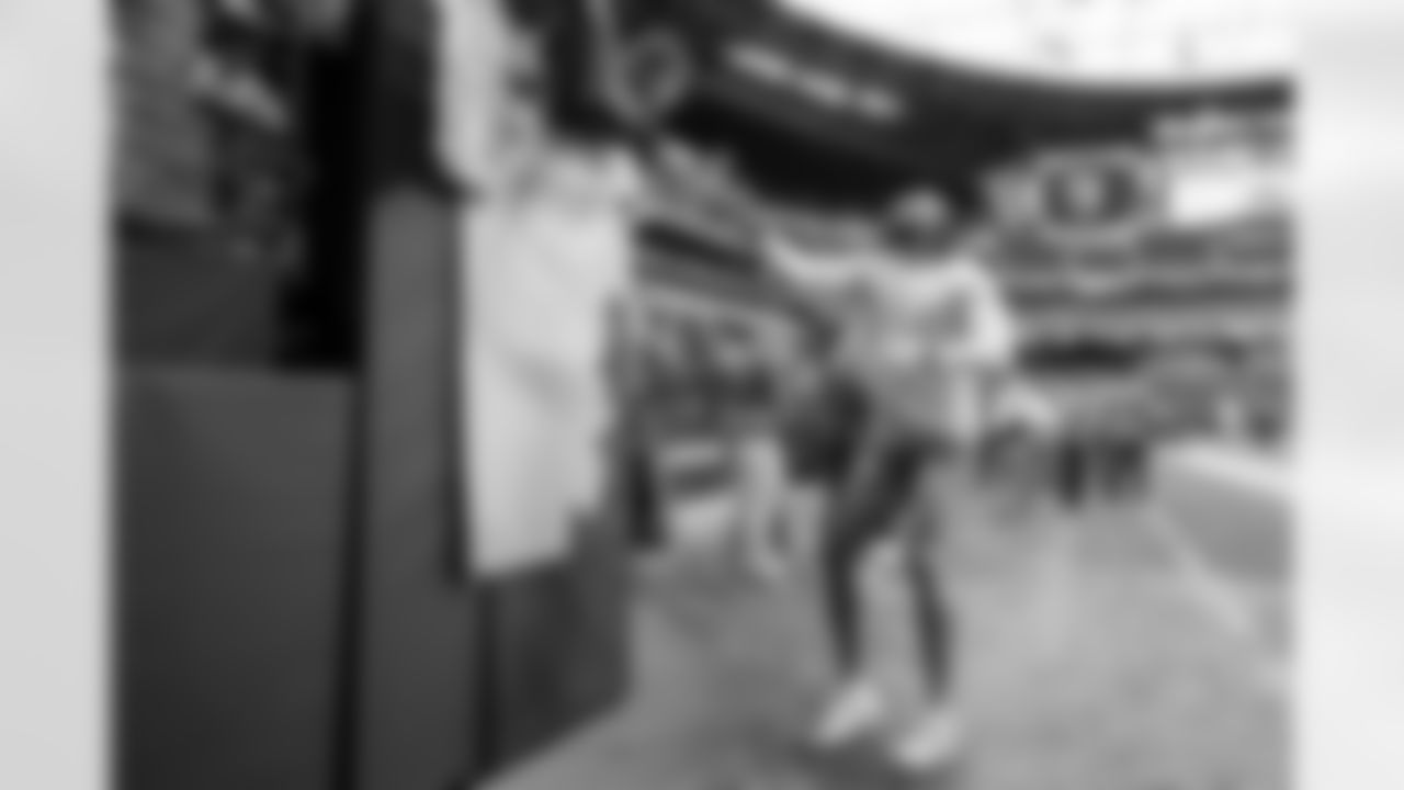 The Los Angeles Chargers prepare to play against the Las Vegas Raiders at Allegiant Stadium on December 4, 2022 in Las Vegas, Nevada.