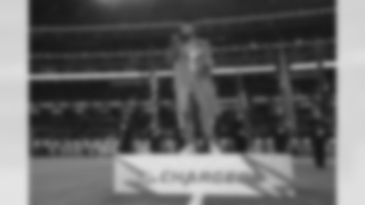 The Los Angeles Chargers prepare to play against the Miami Dolphins at SoFi Stadium on December 11, 2022 in Inglewood, California.