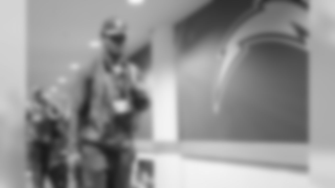 Derwin James arrives at Wembley Stadium in London before the Week 7 matchup against the Tennessee Titans.