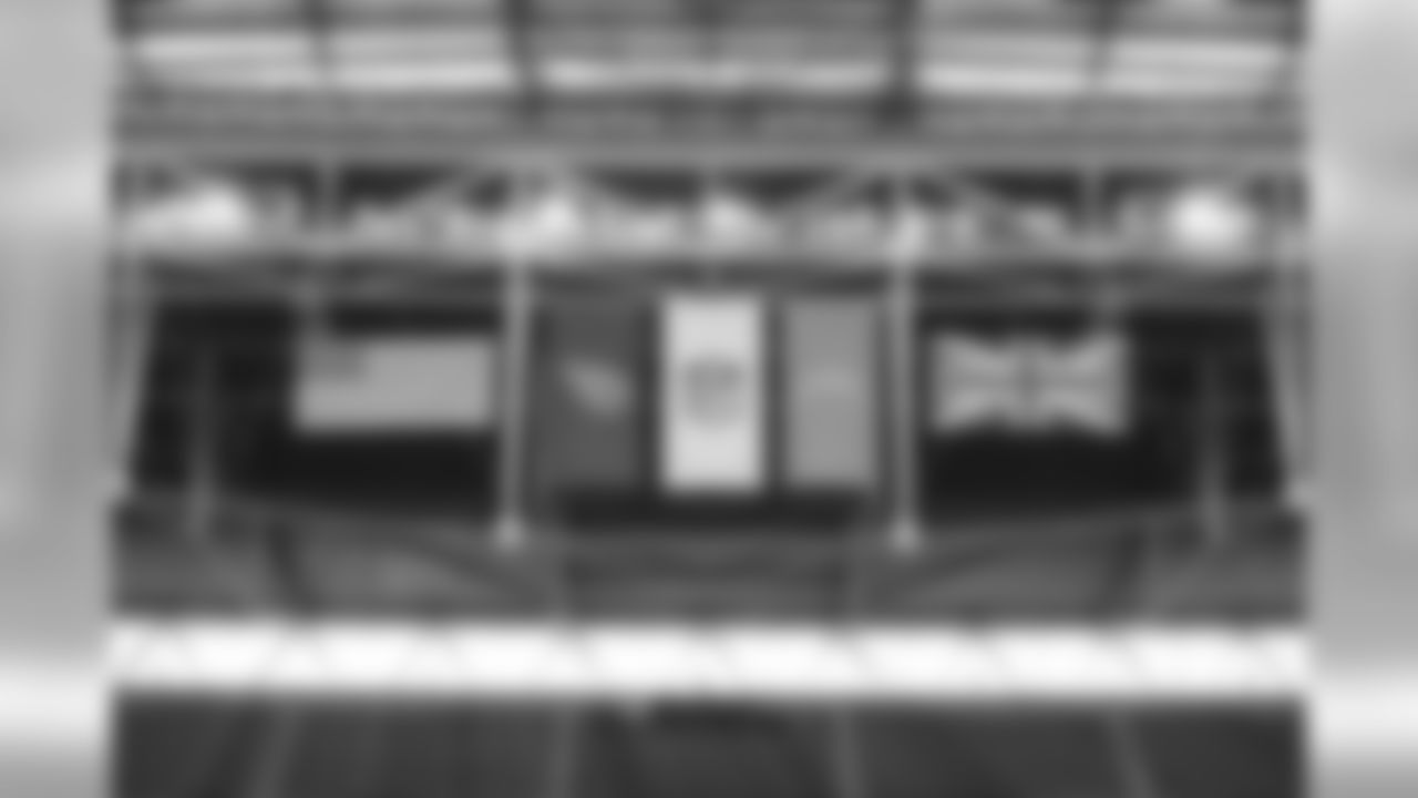 Titans and Chargers flags hang in Wembley Stadium in London before the Chargers' Week 7 matchup against the Tennessee Titans.