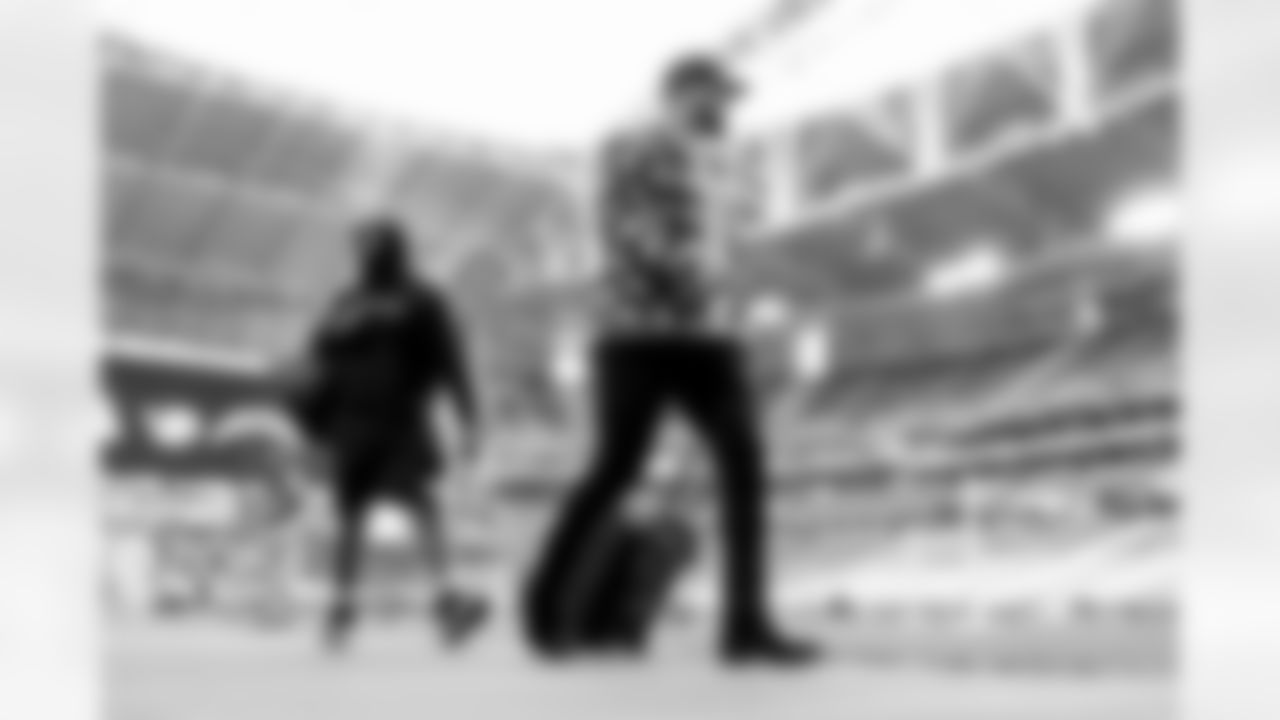 The Los Angeles Chargers arrive at State Farm Stadium to play the Arizona Cardinals in Glendale, Arizona