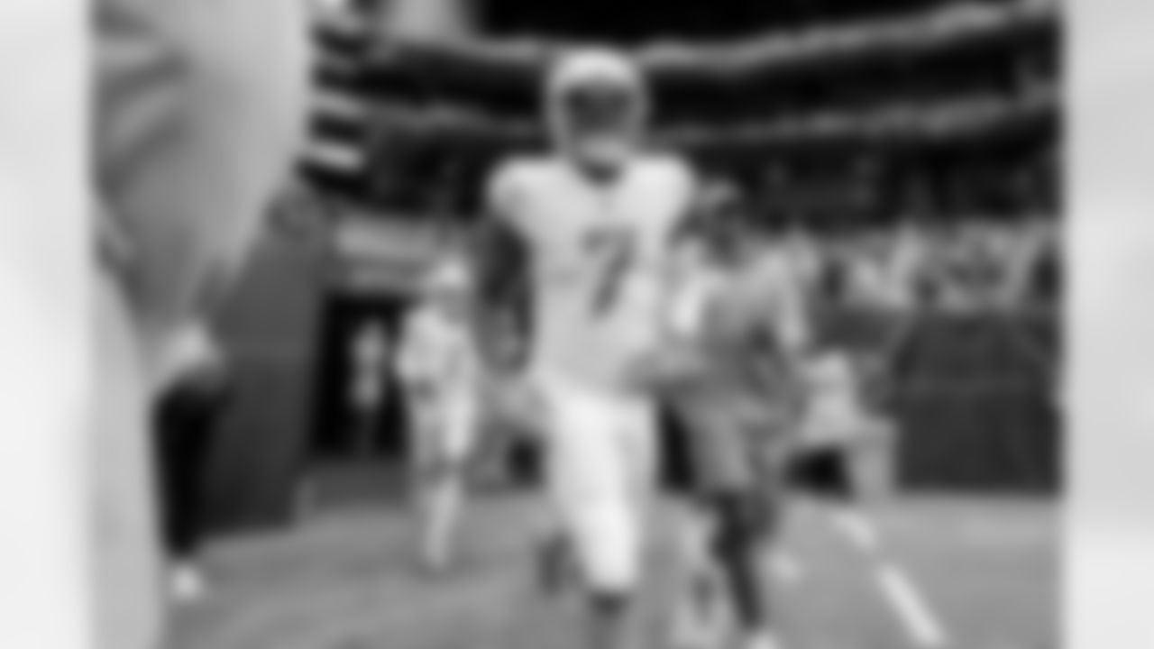 The Los Angeles Chargers prepare to play against the Houston Texans at NRG Stadium on October 2, 2022 in Houston, Texas.